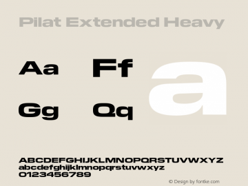 Beispiel einer Pilat Extended-Schriftart