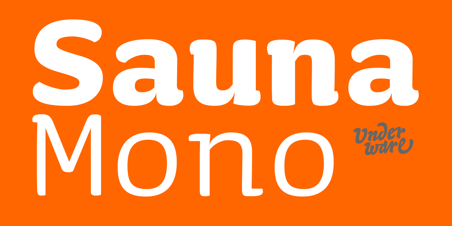 Beispiel einer Sauna Mono Pro-Schriftart