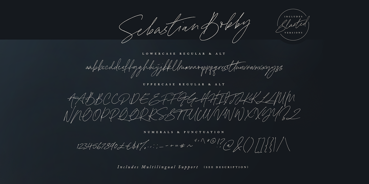 Beispiel einer Sebastian Bobby Alt-Schriftart