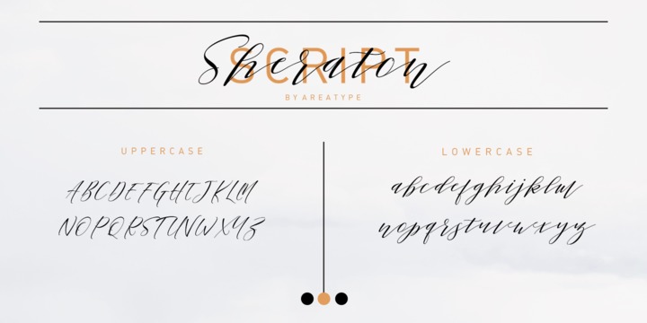 Beispiel einer Sheraton Script Regular-Schriftart