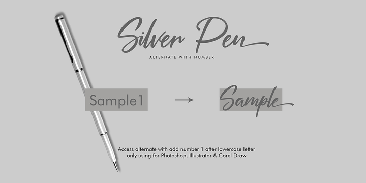 Beispiel einer Silver Pen Regular-Schriftart