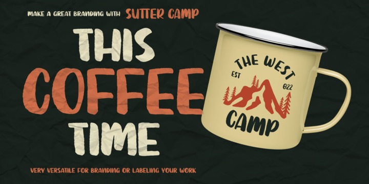 Beispiel einer Sutter Camp Regular-Schriftart