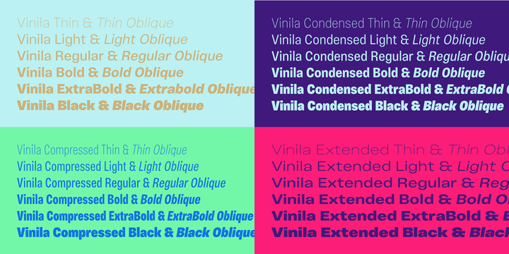 Beispiel einer Vinila Variable Regular-Schriftart