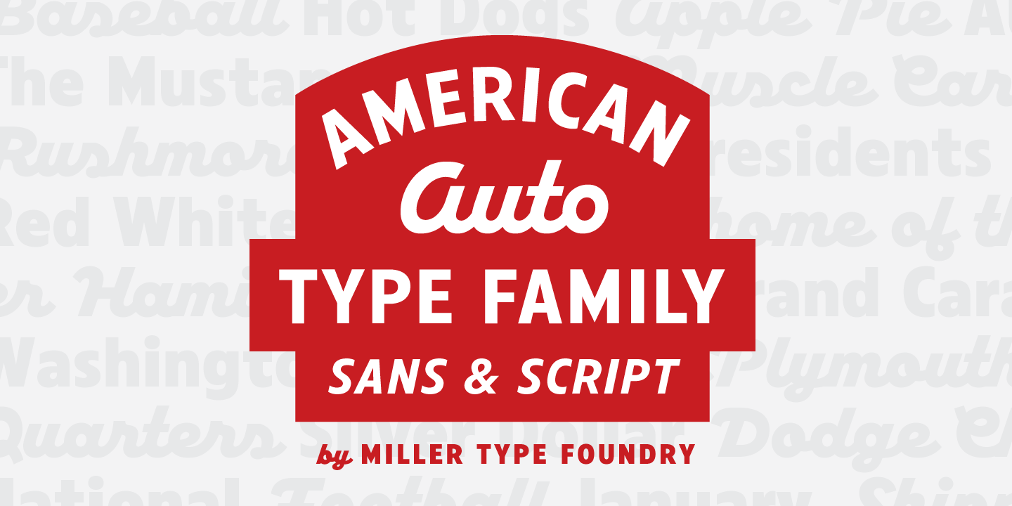 Beispiel einer American Auto Script Bold-Schriftart