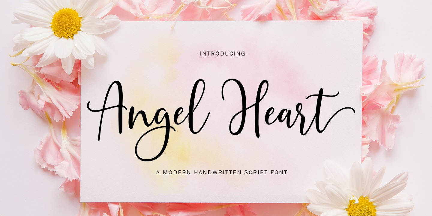 Beispiel einer Angel Heart-Schriftart