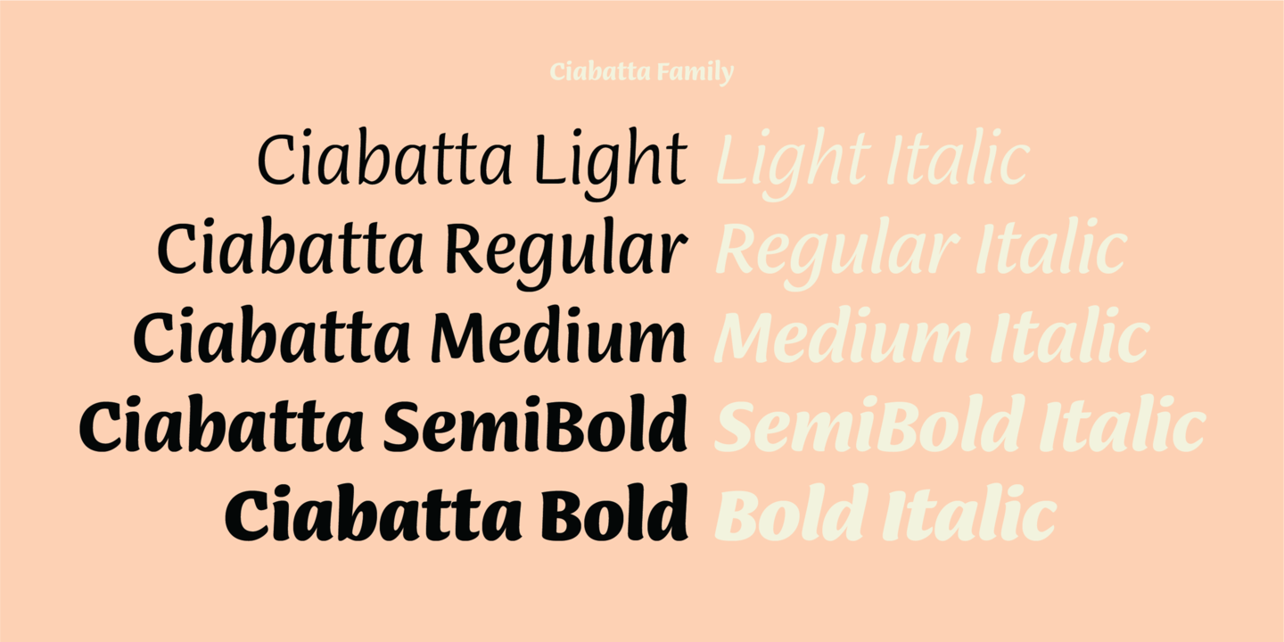 Beispiel einer Ciabatta Light-Schriftart