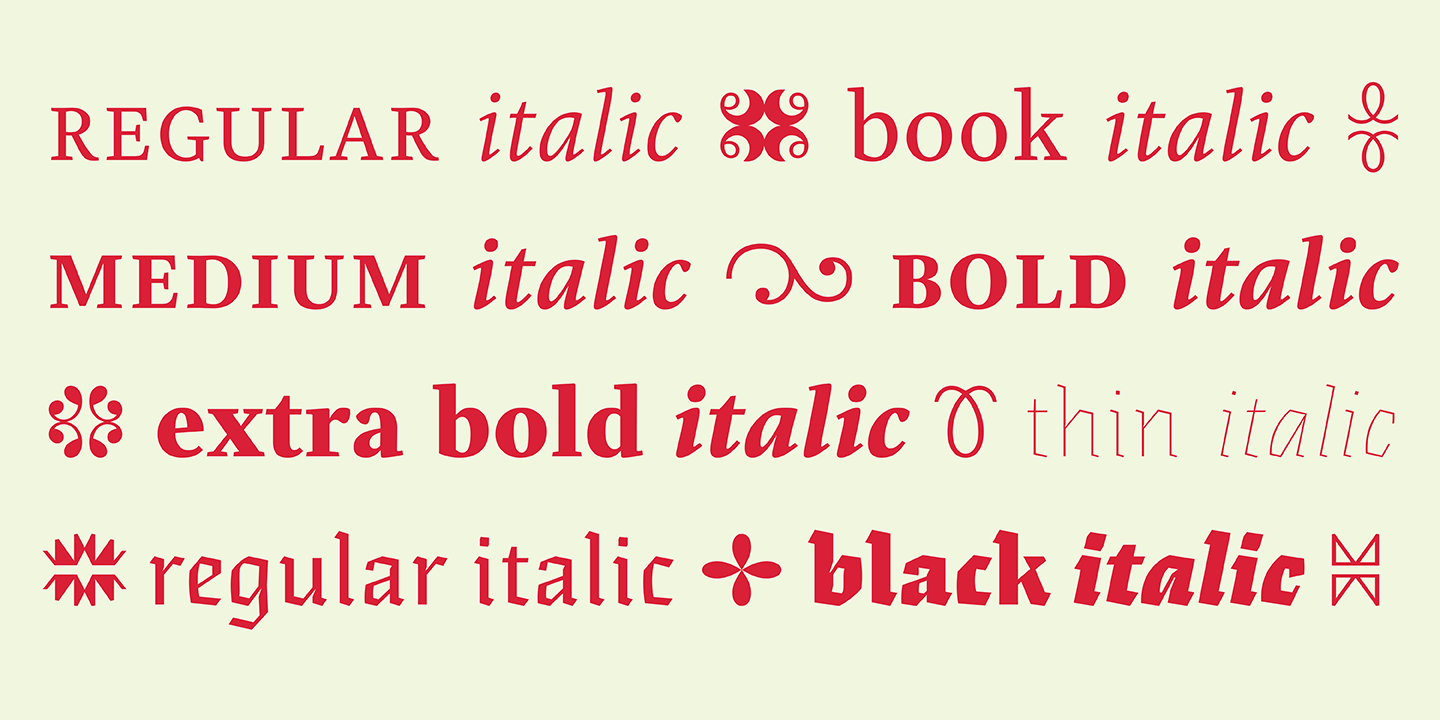 Beispiel einer Eskapade Extra bold Italic-Schriftart