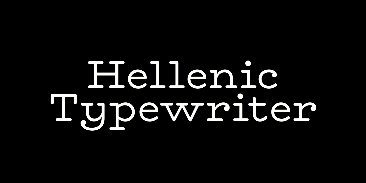 Beispiel einer Hellenic Typewriter-Schriftart