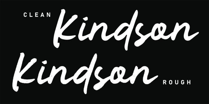 Beispiel einer Kindson Rough-Schriftart