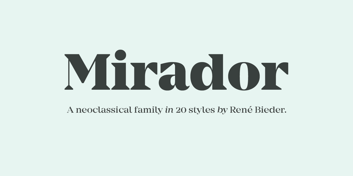 Beispiel einer Mirador-Schriftart
