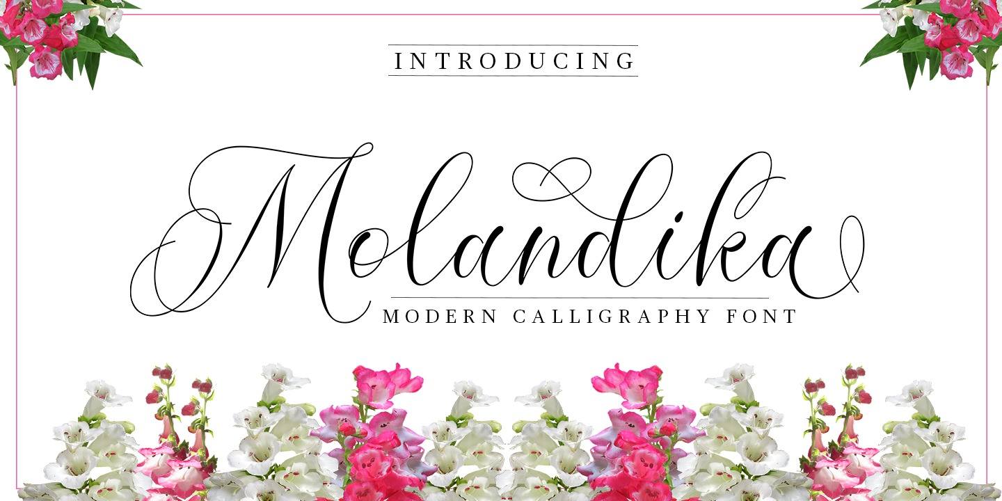 Beispiel einer Molandika Script Regular-Schriftart