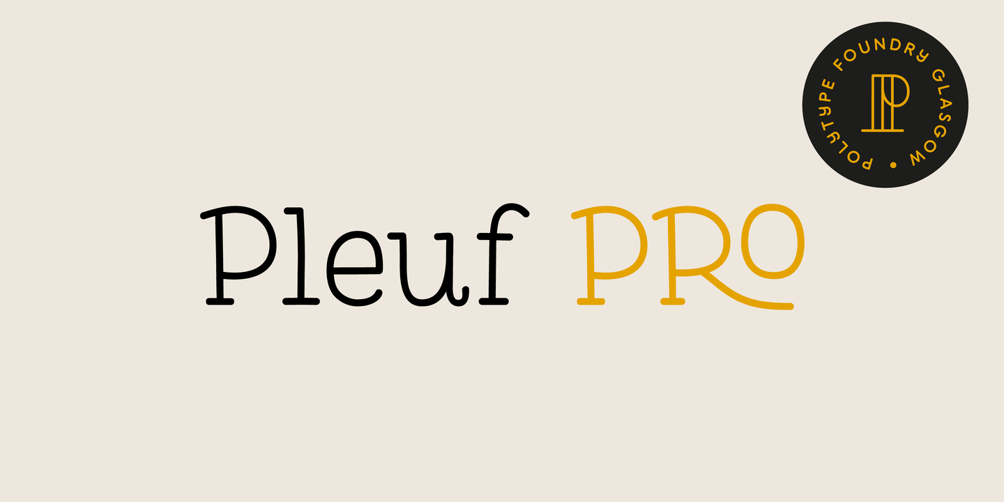 Beispiel einer Pleuf Pro Light-Schriftart