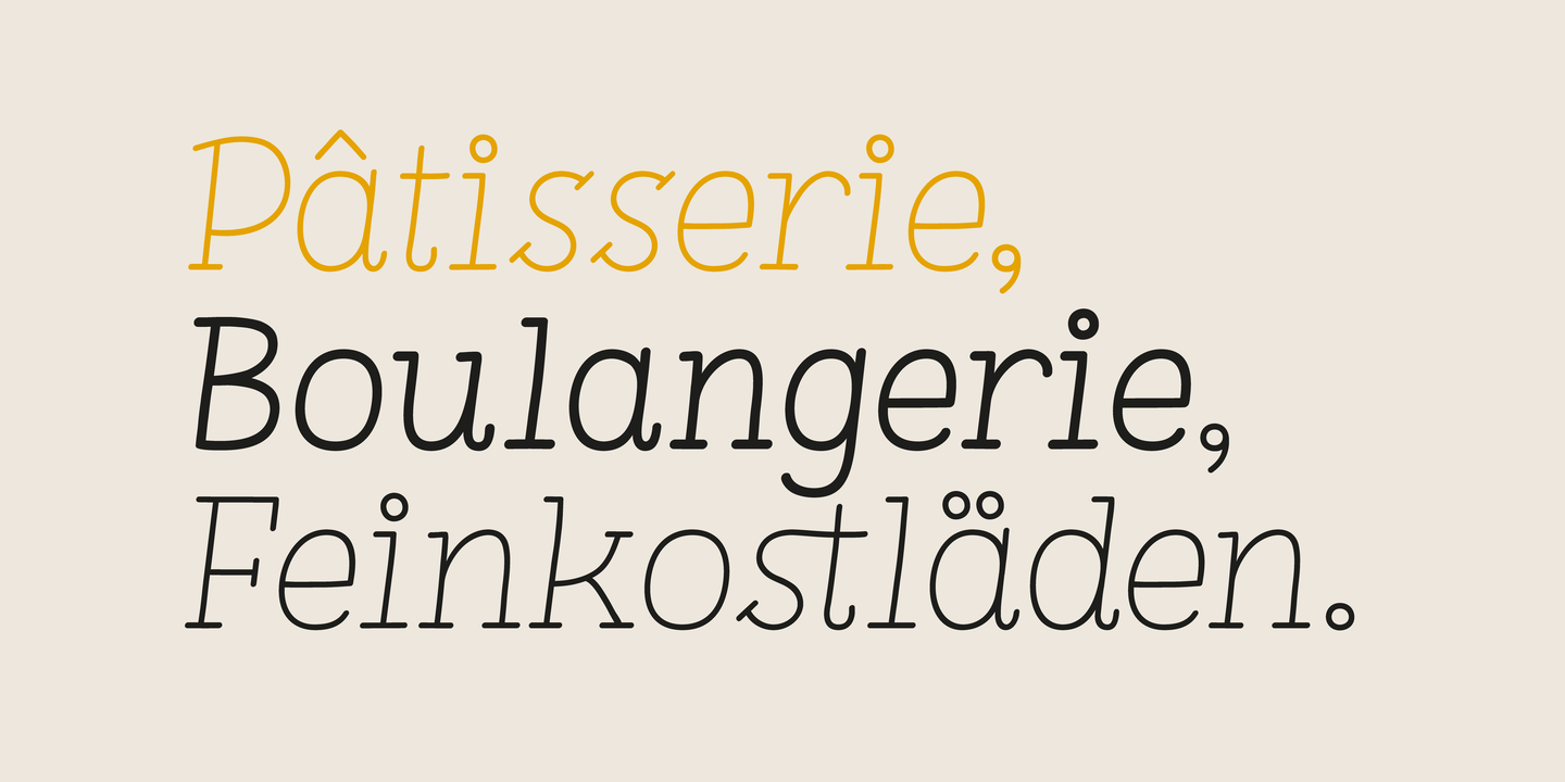 Beispiel einer Pleuf Pro Medium Oblique-Schriftart