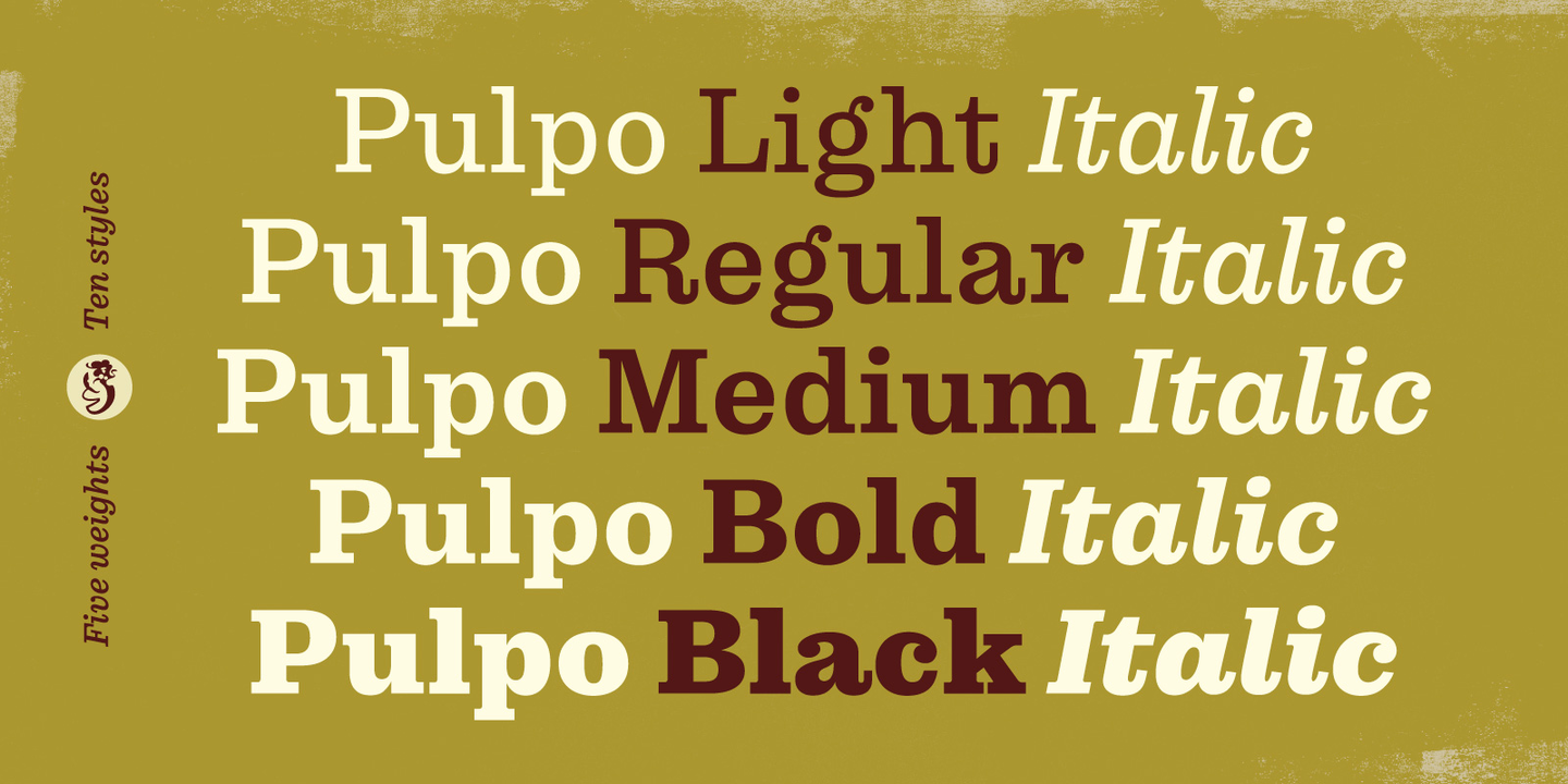 Beispiel einer Pulpo Light Italic-Schriftart