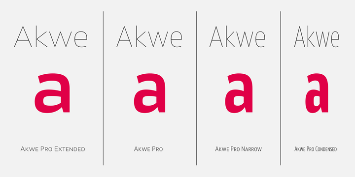Beispiel einer Akwe Pro Nar-Schriftart