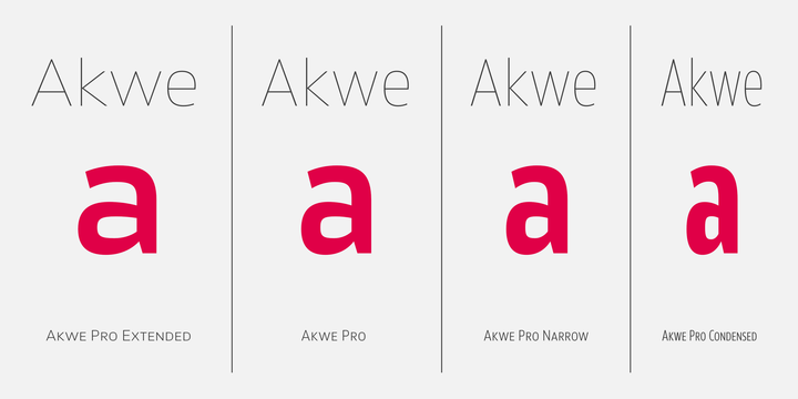 Beispiel einer Akwe Pro Nar Bold-Schriftart