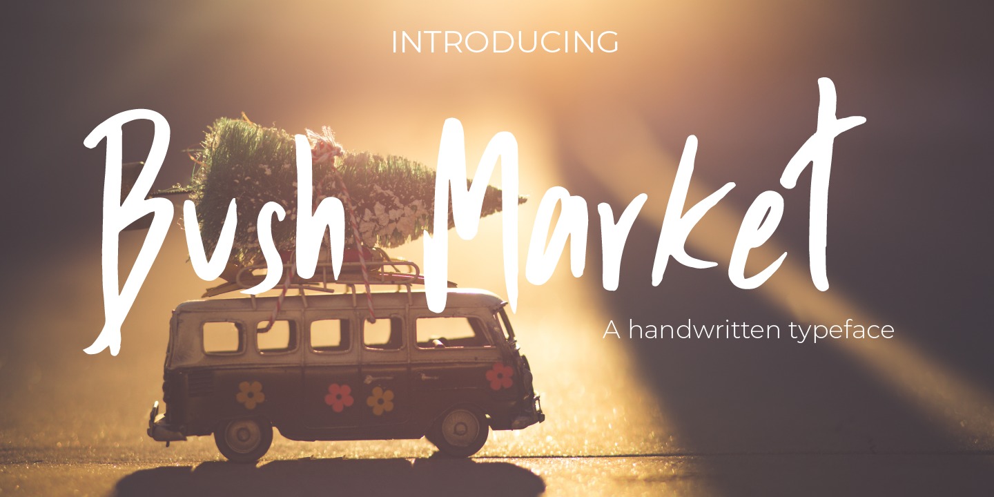 Beispiel einer Bush Market-Schriftart