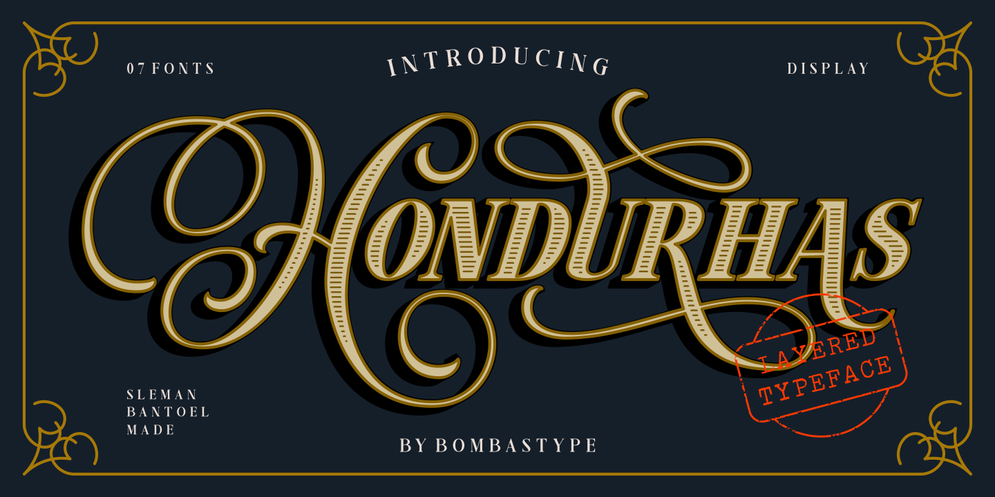 Beispiel einer Hondurhas Expanded-Schriftart