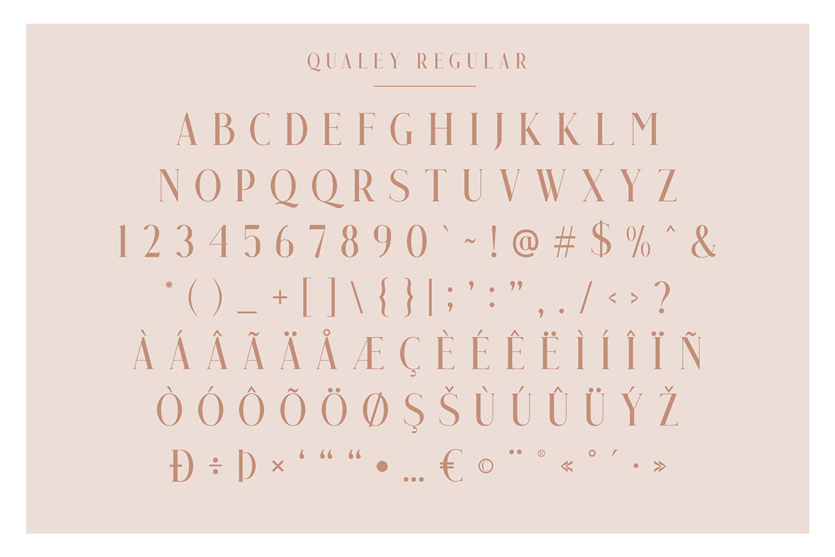 Beispiel einer Qualey Italic-Schriftart