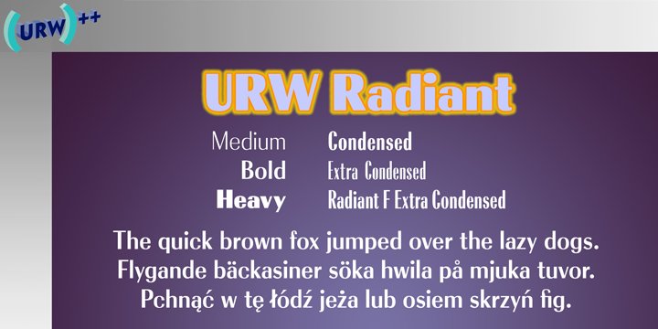 Beispiel einer RadiantRR -Schriftart