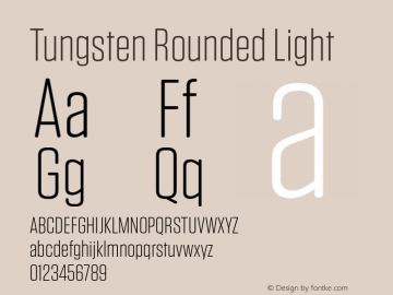 Beispiel einer Tungsten Rounded Light-Schriftart