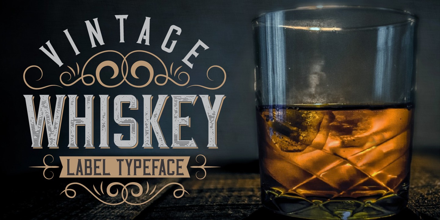 Beispiel einer Vintage Whiskey-Schriftart