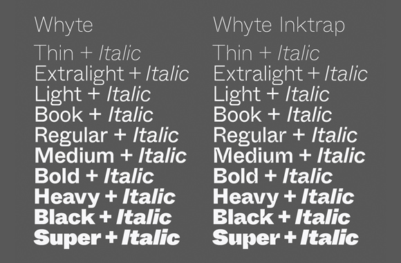 Beispiel einer Whyte Inktrap Black Italic-Schriftart