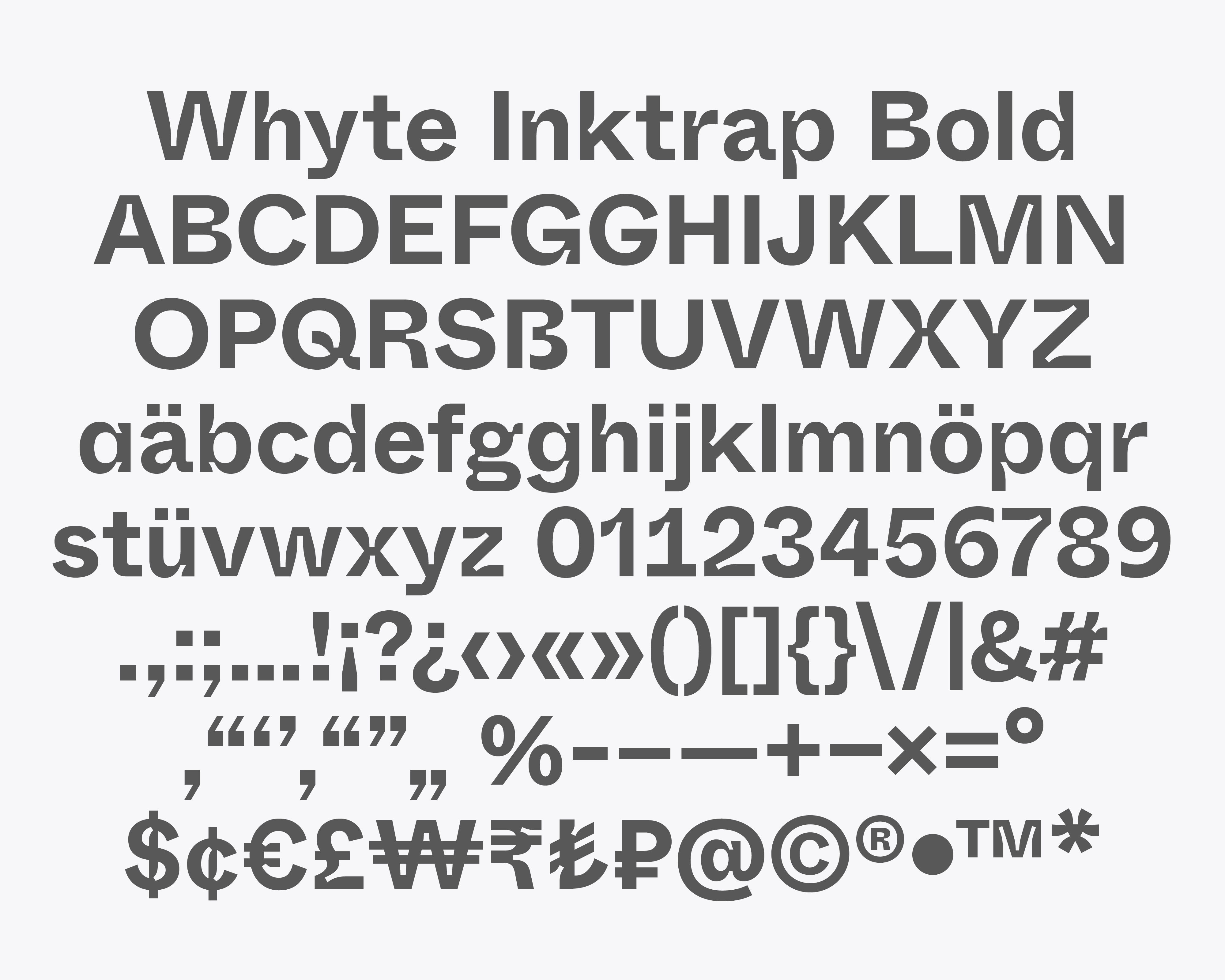 Beispiel einer Whyte Inktrap-Schriftart