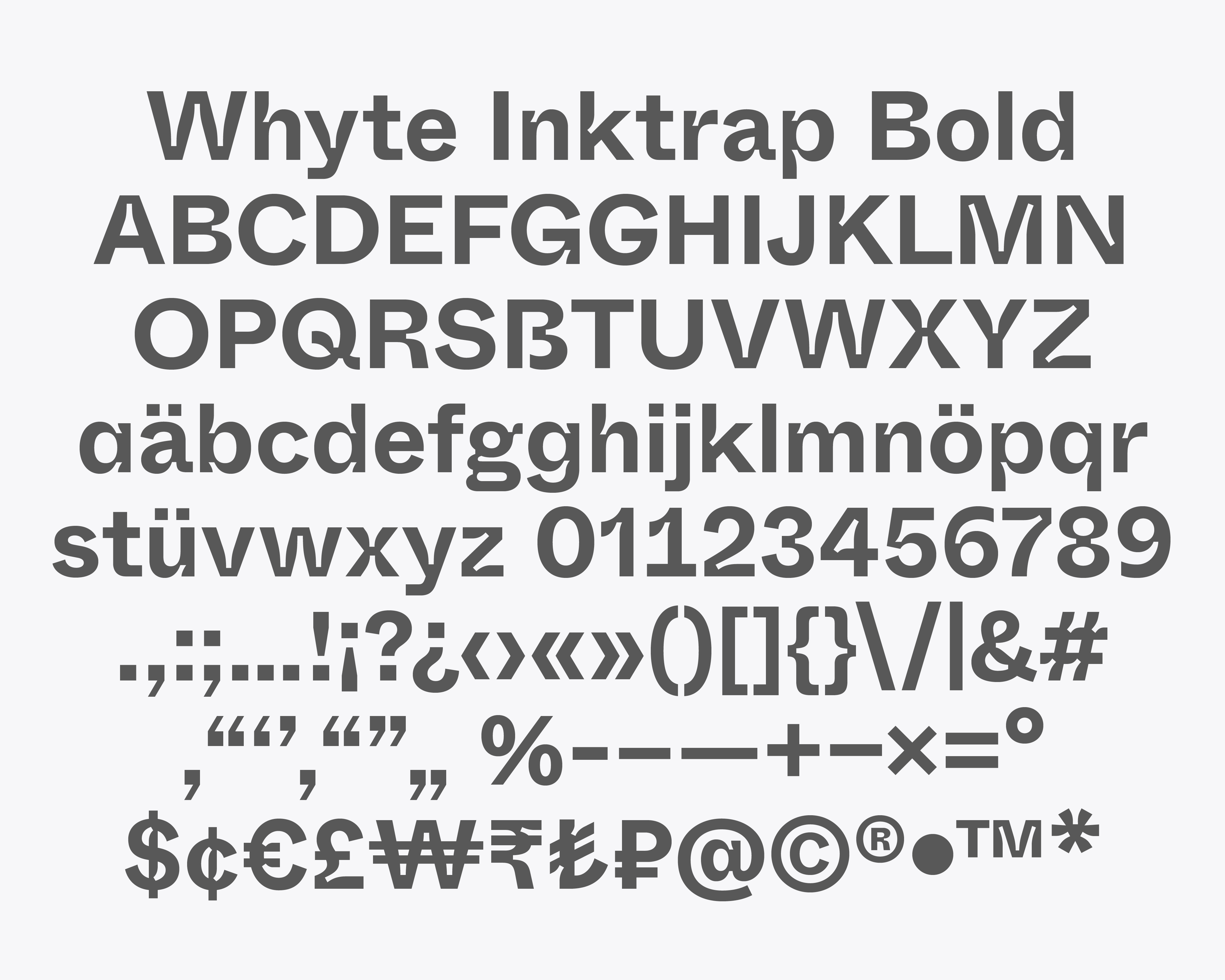 Beispiel einer Whyte Inktrap Super Italic-Schriftart