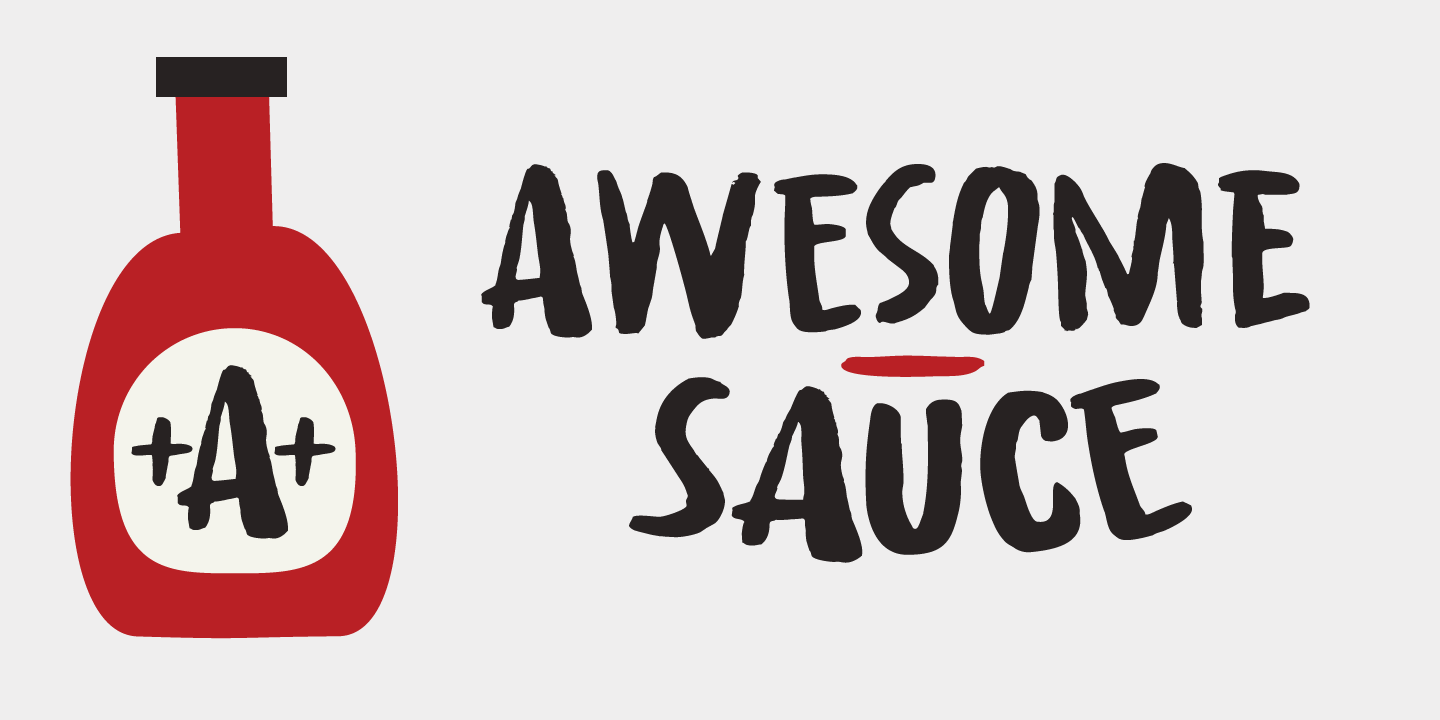 Beispiel einer Awesome Sauce Italic-Schriftart