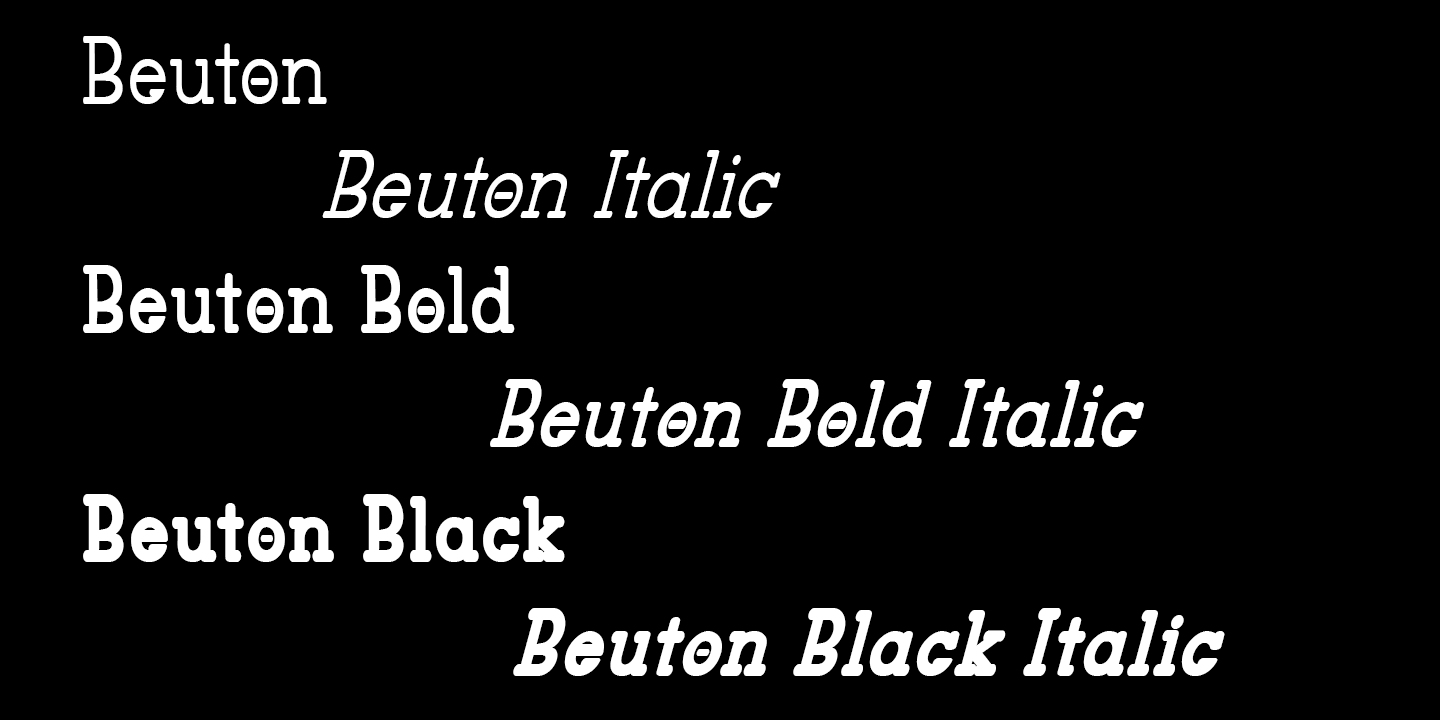 Beispiel einer Beuton Italic-Schriftart