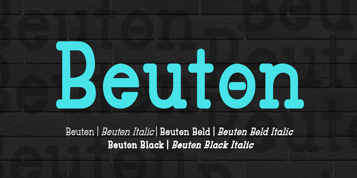 Beispiel einer Beuton Bold Italic-Schriftart