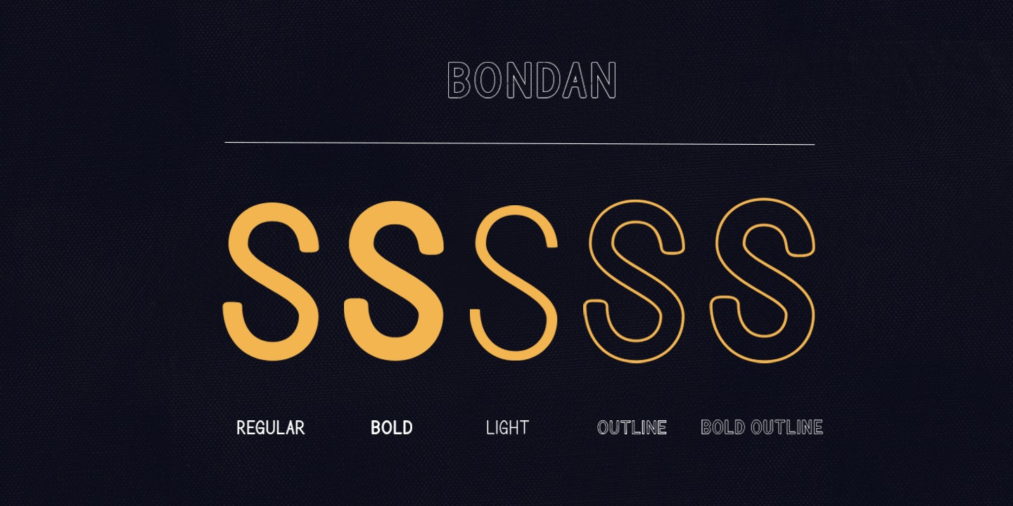 Beispiel einer Bondan Light-Schriftart