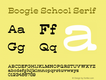 Beispiel einer Boogie School Serif Regular-Schriftart