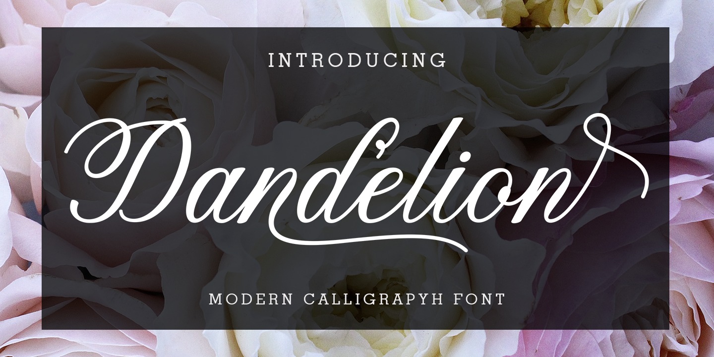 Beispiel einer Dandelion Script Regular-Schriftart