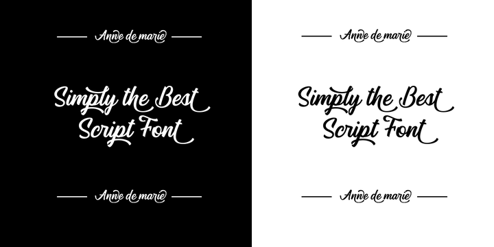 Beispiel einer Anne de Marie Regular-Schriftart