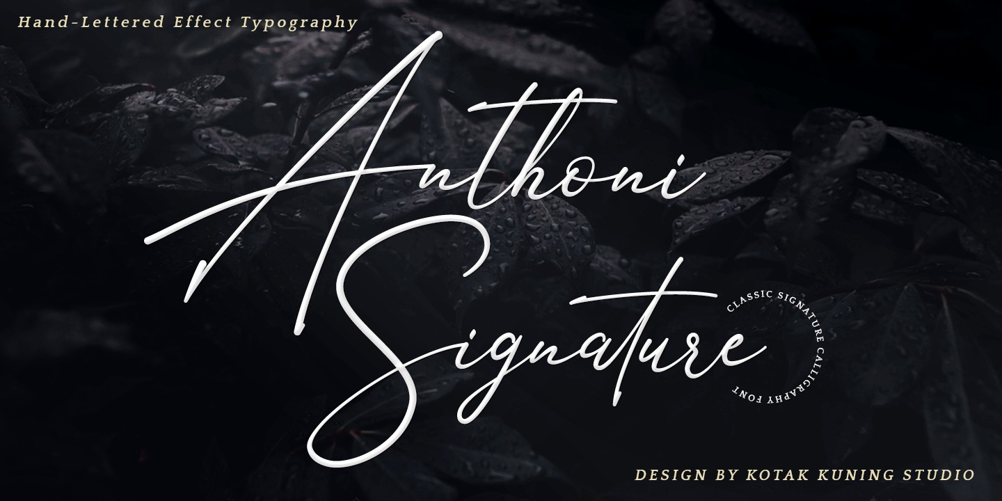 Beispiel einer Anthoni Signature-Schriftart