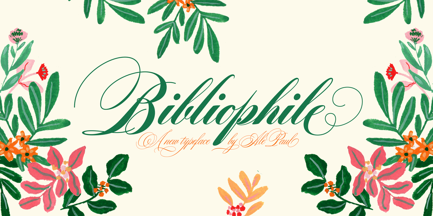 Beispiel einer Bibliophile Script-Schriftart