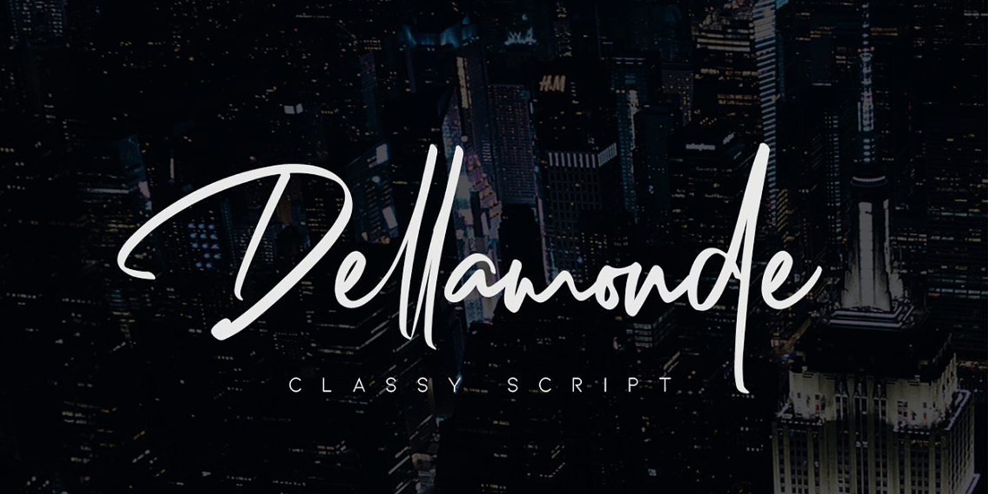 Beispiel einer Dellamonde Italic-Schriftart