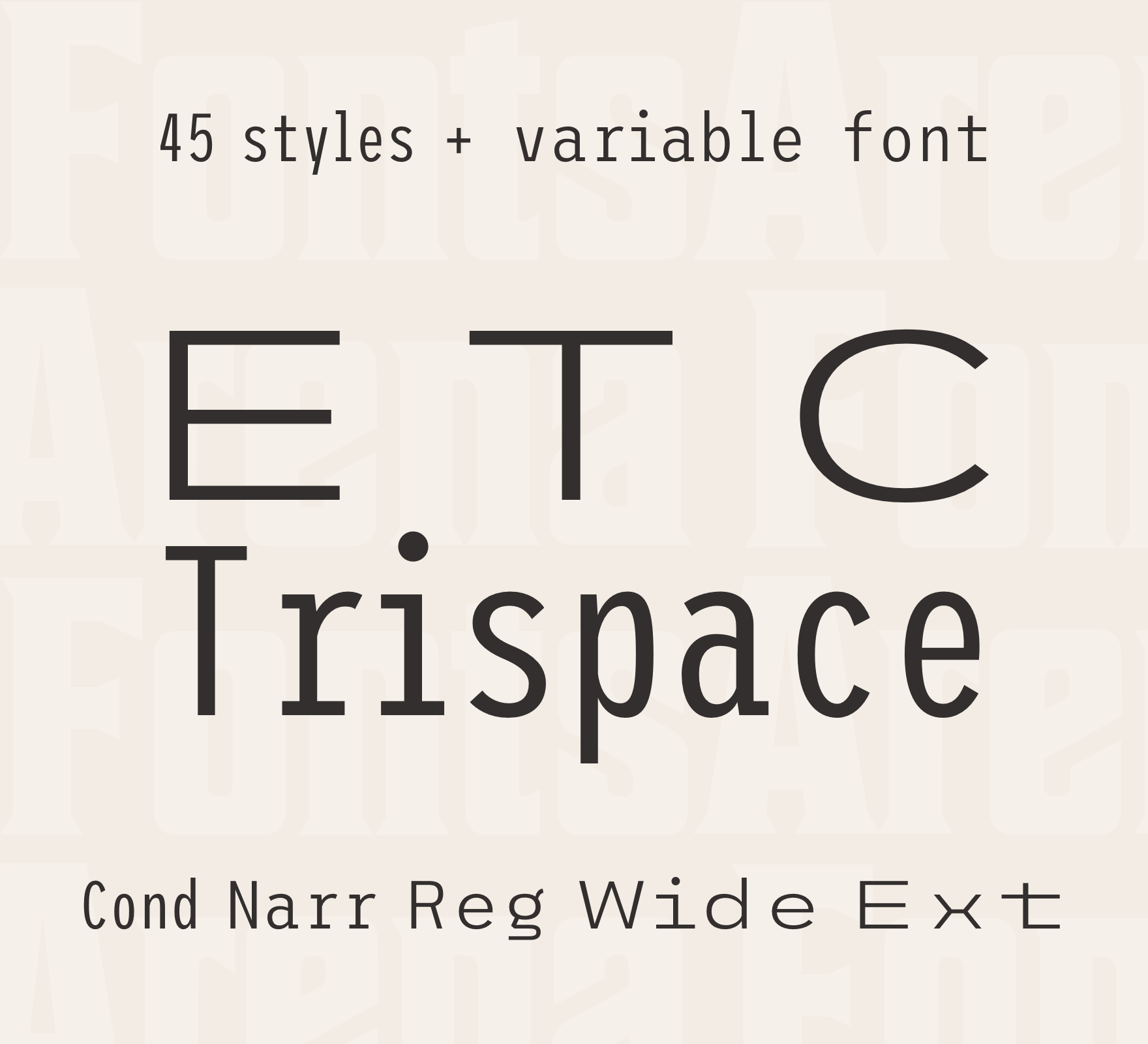 Beispiel einer ETC Trispace-Schriftart