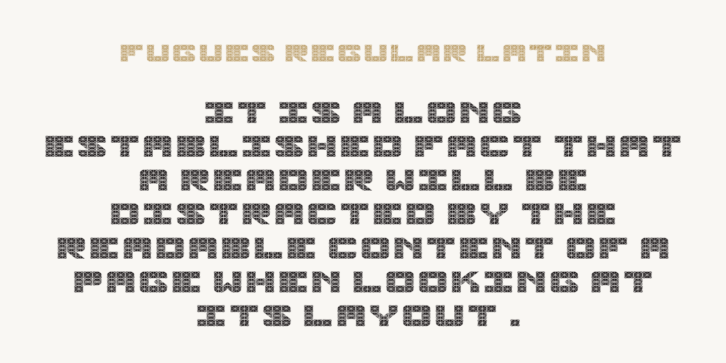 Beispiel einer Fugues Solid Outline Italic-Schriftart