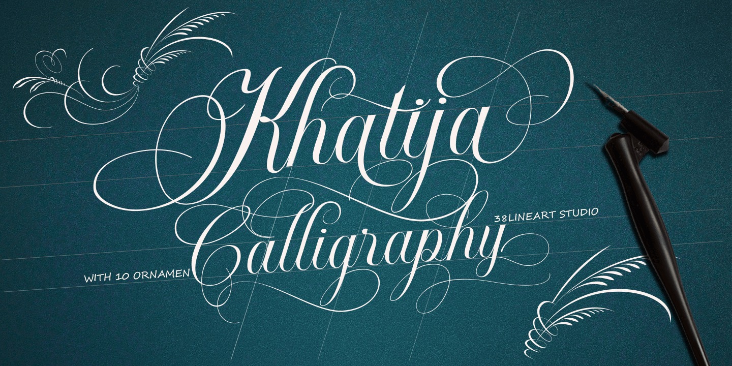 Beispiel einer Khatija Calligraphy-Schriftart