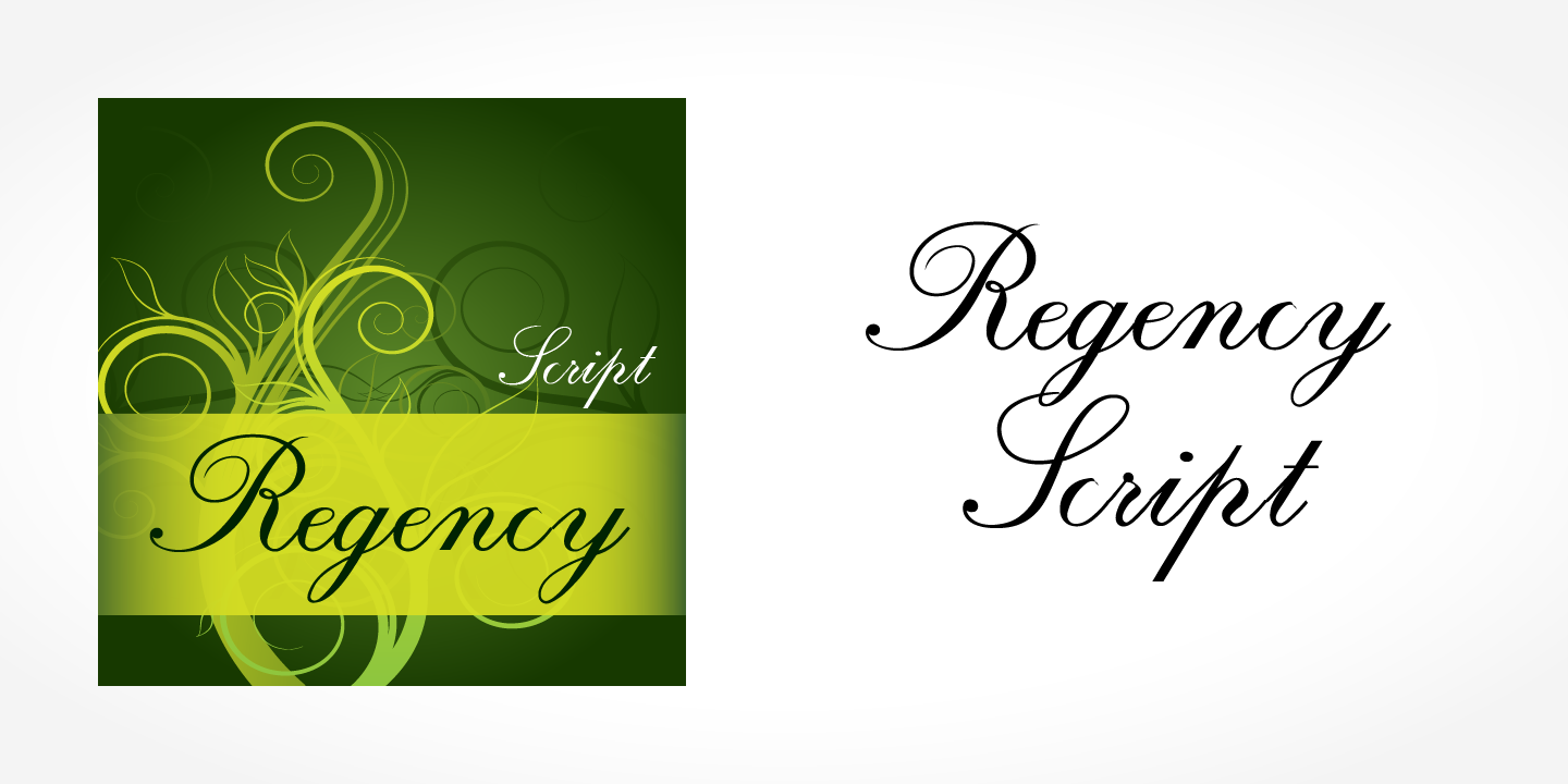 Beispiel einer Regency Script-Schriftart