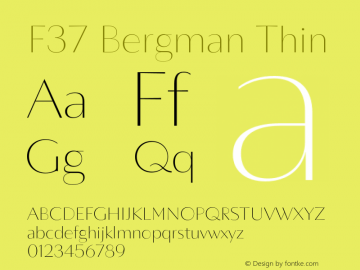 Beispiel einer F37 Bergman-Schriftart