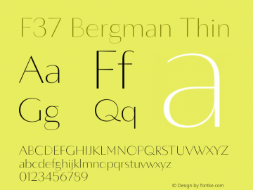 Beispiel einer F37 Bergman Thin-Schriftart