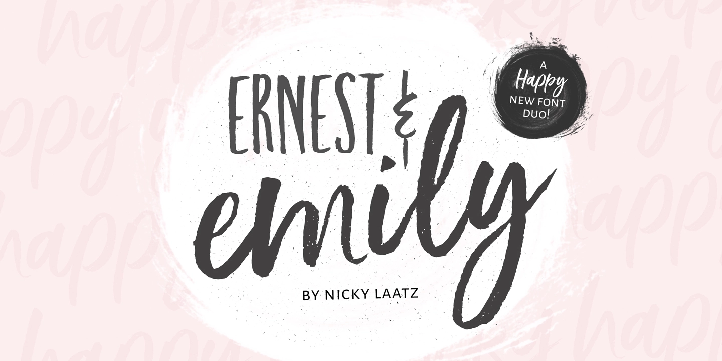 Beispiel einer Ernest and Emily Upright-Schriftart