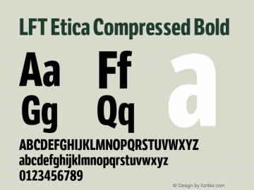 Beispiel einer LFT Etica Compressed-Schriftart
