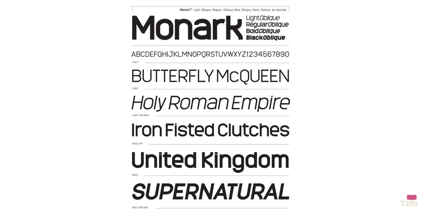 Beispiel einer Monark-Schriftart
