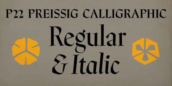 Beispiel einer P22 Preissig Calligraphic-Schriftart