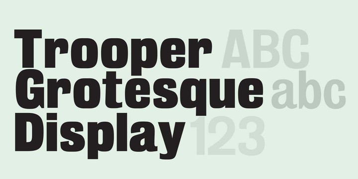 Beispiel einer Trooper Grotesque Light-Schriftart